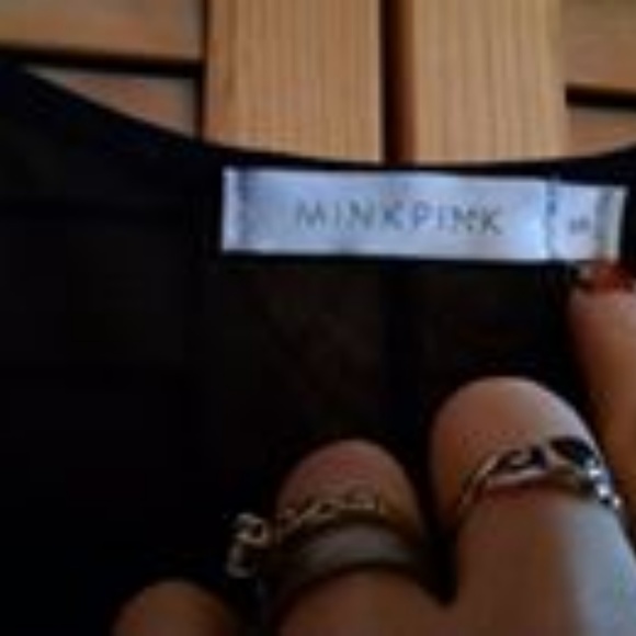 MinkPink black mesh top mini vintage - Picture 3 of 3